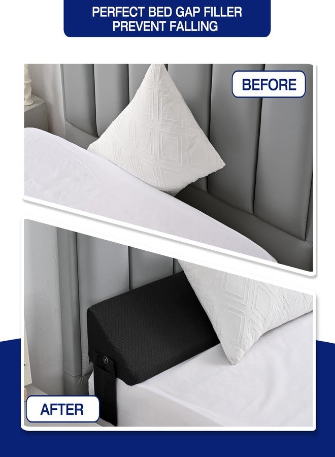 MIDLADE Twin Bed Wedge Pillow for Headboard Gap Filler Pillow Black - Image 5