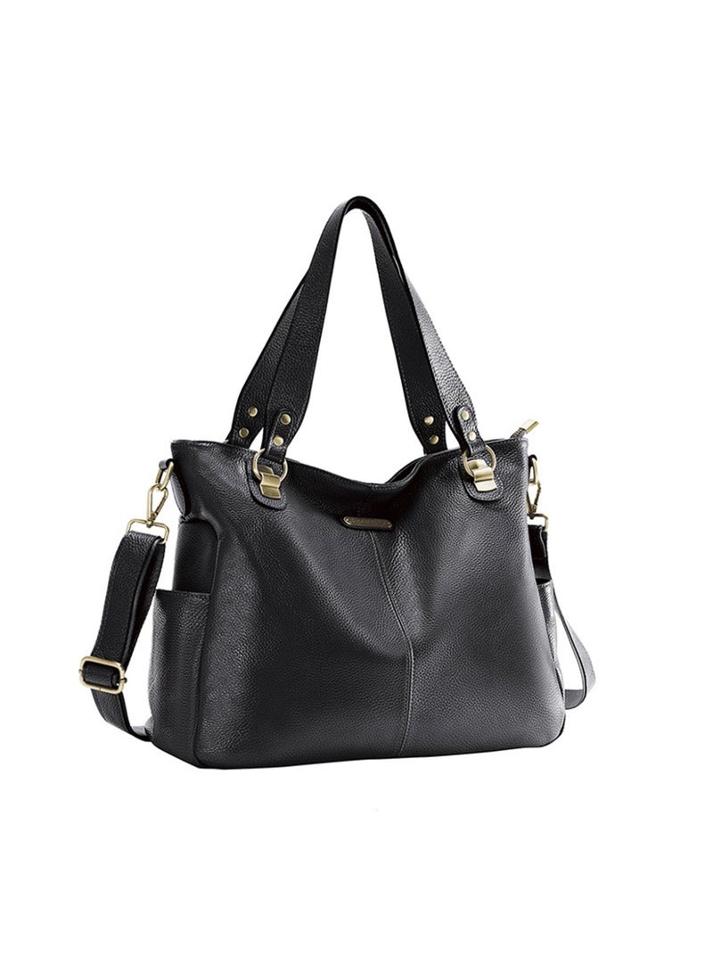 Blofinche Genuine Leather Hobo Bag for Women, Large Slouchy Tote Purse, Soft Real Leather Shoulder Handbag Satchel, Fits 13 Inch Laptop Work Bag - Image 4