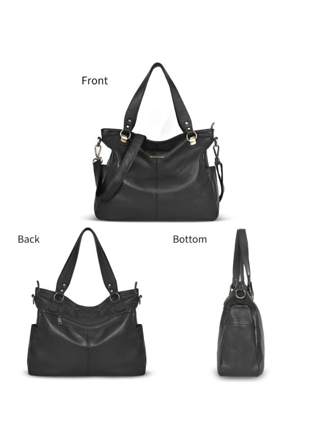 Blofinche Genuine Leather Hobo Bag for Women, Large Slouchy Tote Purse, Soft Real Leather Shoulder Handbag Satchel, Fits 13 Inch Laptop Work Bag - Image 5