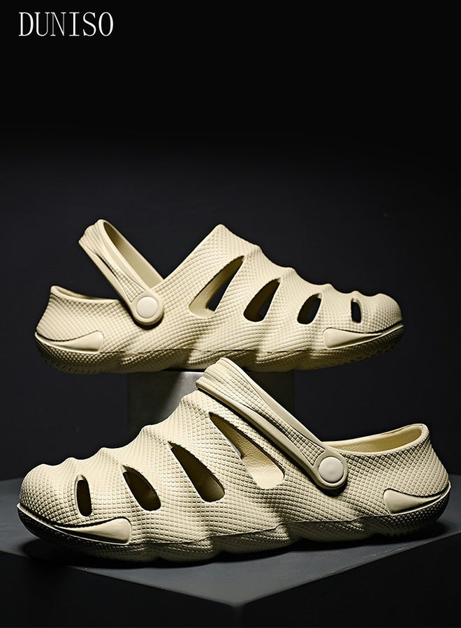 DUNISO صنادل رجال خفيفة الوزن حذاء حديقة سريع الجفاف شريحة صنادل مع نعل غير قابل للانزلاق نعل سميك حذاء شاطئ تنفس غير رسمي حذاء شاطئ رجال صنادل شاطئ رجال حذاء مسطح للمنزل للداخل والخارج - Image 3