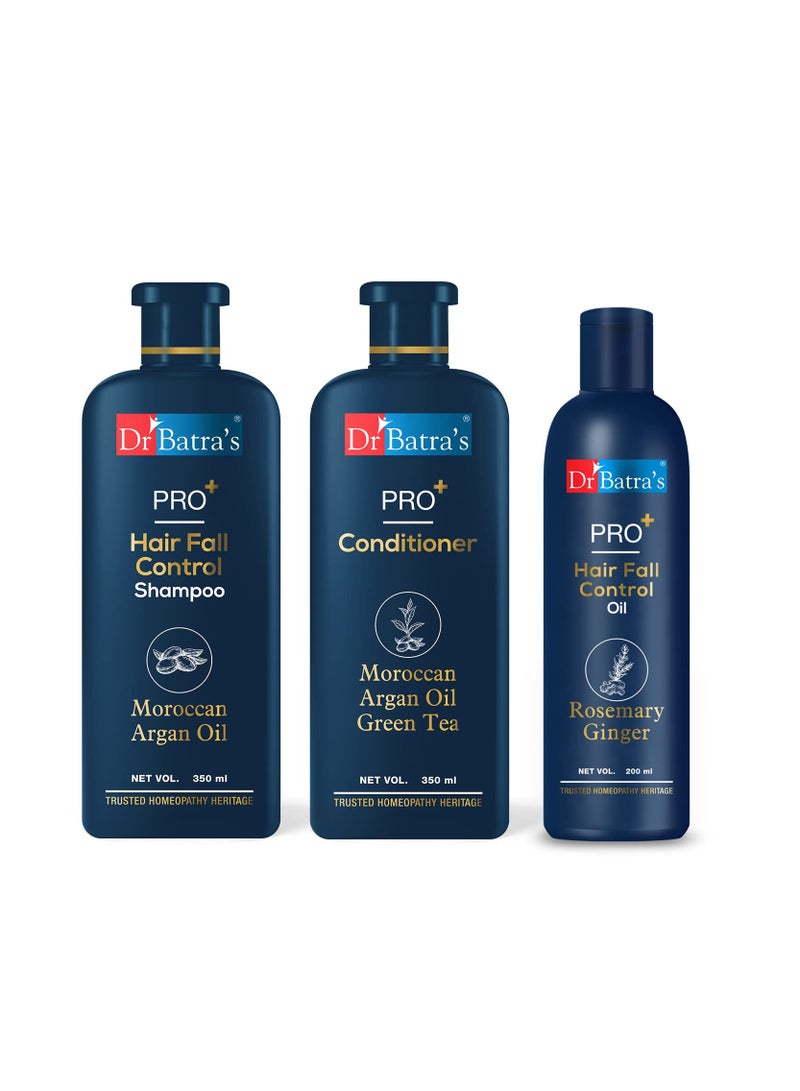 Dr Batra's PRO Hair Fall Control Shampoo 350ml PRO Conditioner 350 ml and PRO Hair Fall Control Oil 200ml - Image 1