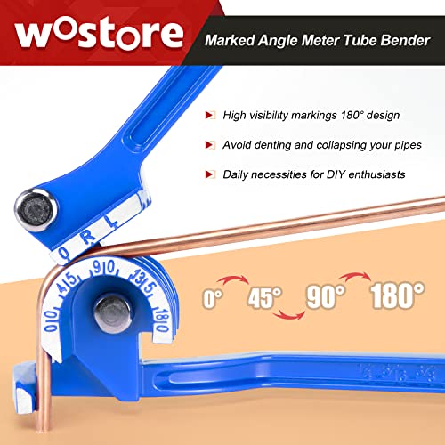 Wostore 180 Degree Tubing Bender for 1/4 5/16 and 3/8Inch Copper Aluminum Thin Stainless Steel Blue - Image 4