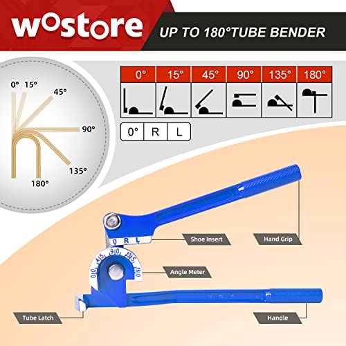 Wostore 180 Degree Tubing Bender for 1/4 5/16 and 3/8Inch Copper Aluminum Thin Stainless Steel Blue - Image 5