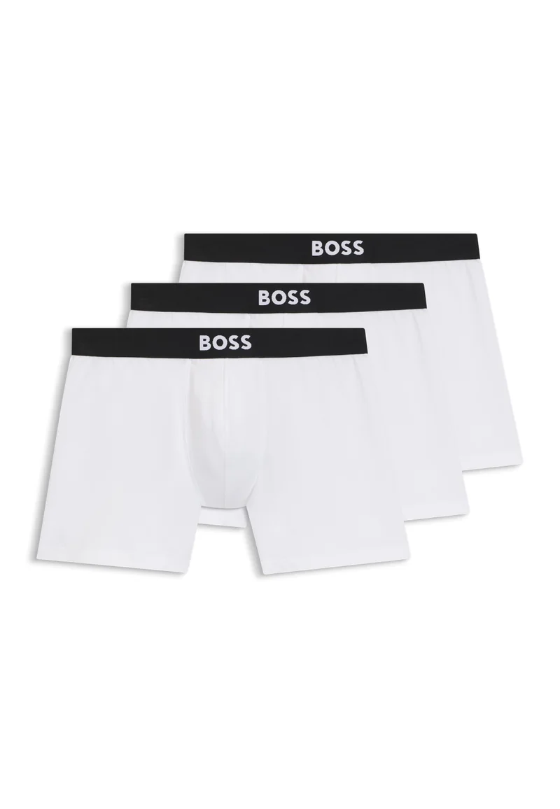 بوس ثلاثة قطع بوكسر بريفز بخصر بشعار من القطن المطاطي