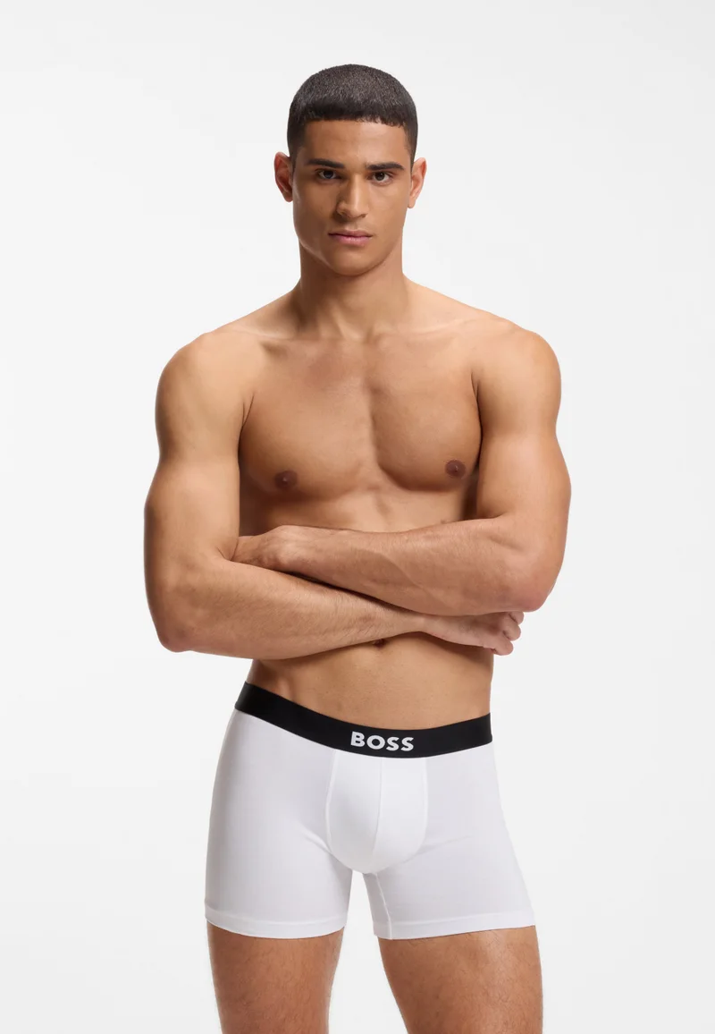 بوس ثلاثة قطع بوكسر بريفز بخصر بشعار من القطن المطاطي