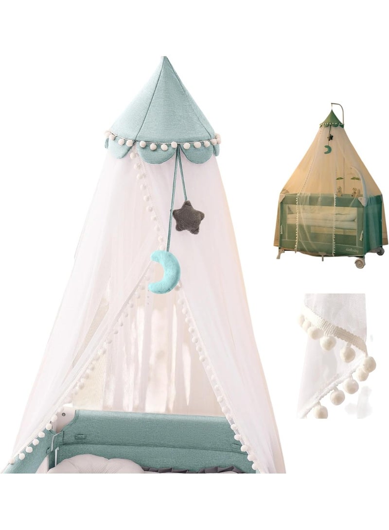 DEHKAH Adjustable Height Plug-in Baby Crib Mosquito Net Canopy - Universal Fit Cot & Bassinet Netting for Infant Safety & Decoration - Image 1