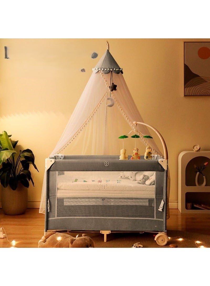DEHKAH Adjustable Height Plug-in Baby Crib Mosquito Net Canopy - Universal Fit Cot & Bassinet Netting for Infant Safety & Decoration - Image 2