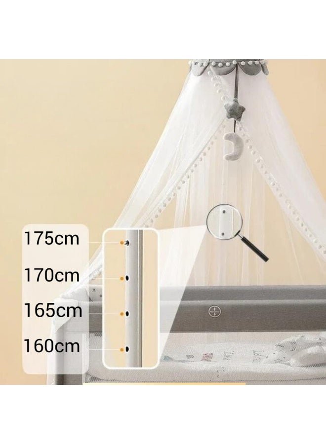 DEHKAH Adjustable Height Plug-in Baby Crib Mosquito Net Canopy - Universal Fit Cot & Bassinet Netting for Infant Safety & Decoration - Image 3