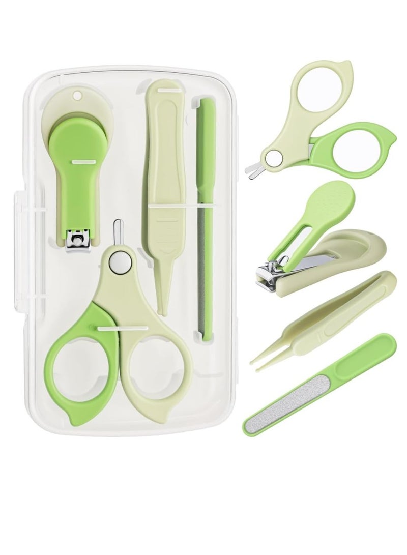 Gonice Baby Nail Kit，4-in-1 Baby Manicure Kit and Pedicure Set，Include ；Baby Nail Clippers,Baby Nail Scissors, Baby Nail File,Baby for Special use Tweezers,Newborn, Infant Toddler ，Children/Green  - Image 1