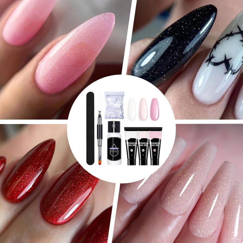 Gel Nail Builder - Building Gel Set for Manicure | Nail Strengthening Kit | for Girls Beginners Women Home Salon Beauty Vacation Party Wedding - Image 4