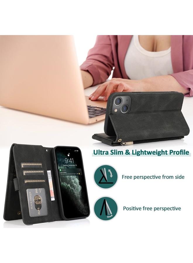 S-TOP Case For iPhone 14 Pro Zipper Wallet Bag Leather Case - Image 3