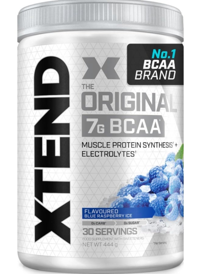 SCIVATION XTEND Original BCAA Powder Blue Raspberry Ice 30 Servings | 7g BCAAs Per Serving | Sugar Free Branched Chain Amino Acids and Electrolytes Powder for Post Workout Muscle Recovery and Hydration - Image 1