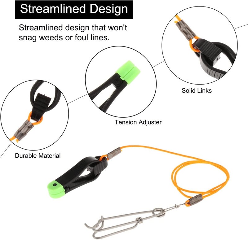 YUNNLEZT Power Grip Plus Line Release, 17inch Leader with Snap Release Clip Fishing Downrigger Line Release for Weight, Planer Board, Kite, Offshore Fishing, Pack of 2 - Image 3