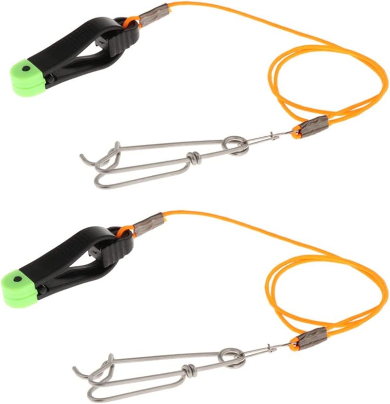 YUNNLEZT Power Grip Plus Line Release, 17inch Leader with Snap Release Clip Fishing Downrigger Line Release for Weight, Planer Board, Kite, Offshore Fishing, Pack of 2 - Image 1