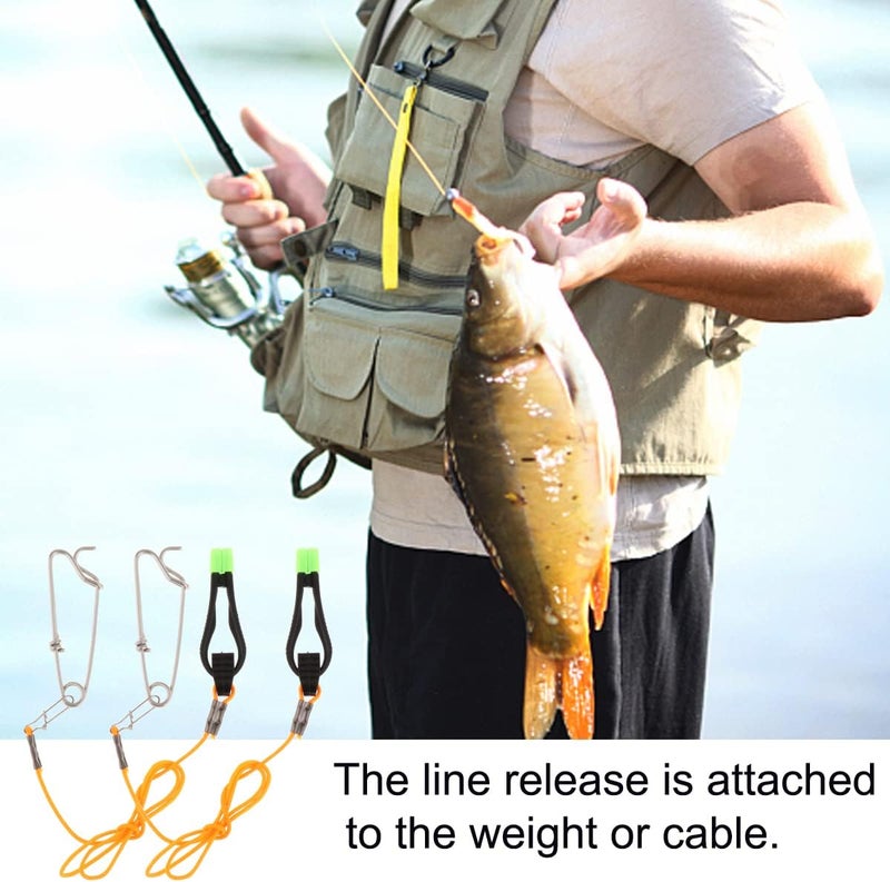 YUNNLEZT Power Grip Plus Line Release, 17inch Leader with Snap Release Clip Fishing Downrigger Line Release for Weight, Planer Board, Kite, Offshore Fishing, Pack of 2 - Image 5
