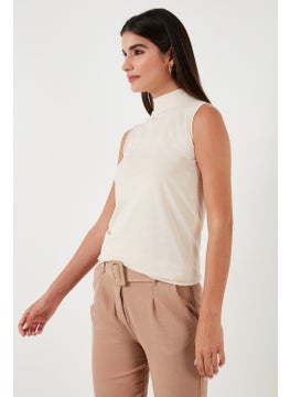 Lela Lela Cotton Sleeveless High Collar T-Shirt Women's T-Shirt 5865710  - Image 2