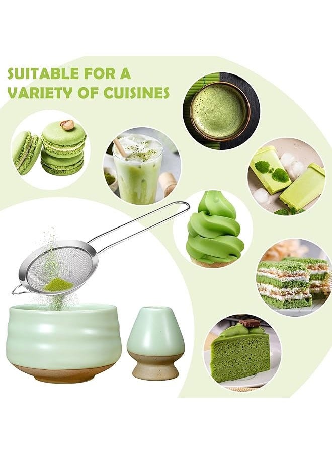 BOUND MOAT 7-Piece Matcha Tea Set Includes Matcha Bowl Bamboo Whisk Scoop Whisk Holder Stainless Steel Sifter and Complete Tea Making Kit Perfect Set to a Traditional of Matcha（Light Green） - Image 2