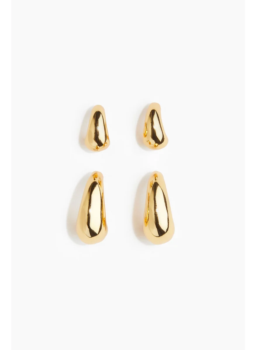 H&M 2 Pairs Gold-Plated Earrings