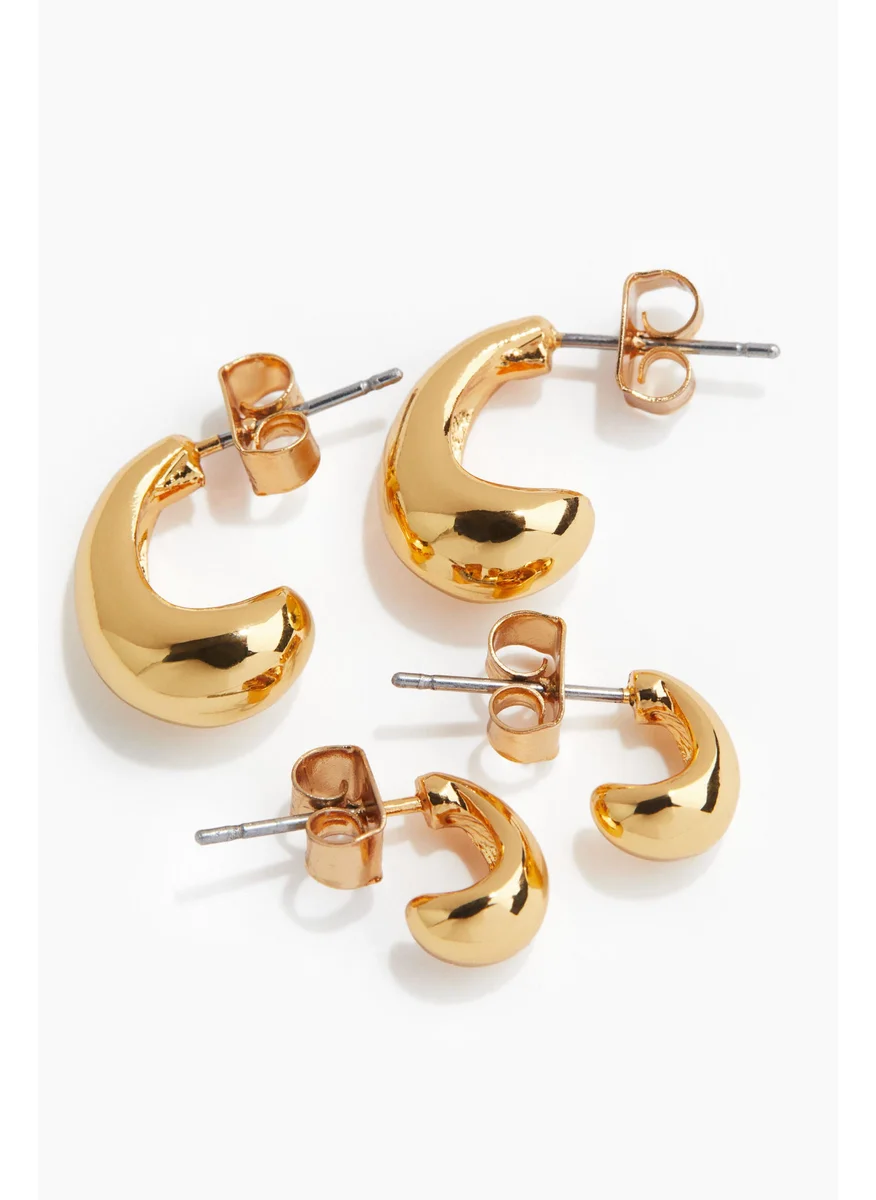 H&M 2 Pairs Gold-Plated Earrings
