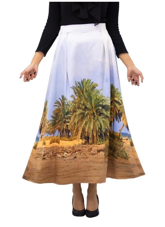 يونيك جرافي High waist Printed Skirt-Nature Skirt from UniqueGraphy  - Image 1