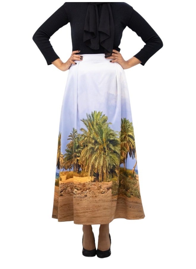 يونيك جرافي High waist Printed Skirt-Nature Skirt from UniqueGraphy  - Image 3