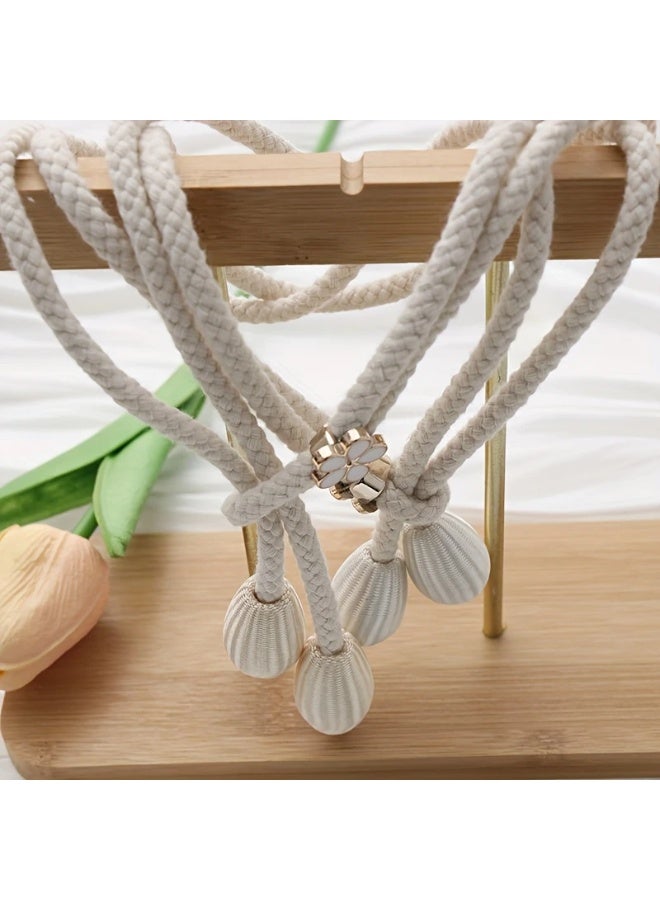 Goolsky Two Contemporary Adjustable Curtain Cords, Stylish Rope Fasteners for Compact Storage, Elegant Curtain Supports for Home Decor. - Image 2