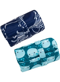 ALVA ALVABABY 2pcs Cloth Diaper Wet Dry Bags Waterproof Reusable with Two Zippered Pockets Travel Beach Pool Daycare Soiled Baby Items Yoga Gym Bag for Swimsuits or Wet Clothes LX-SW1821  - Image 2