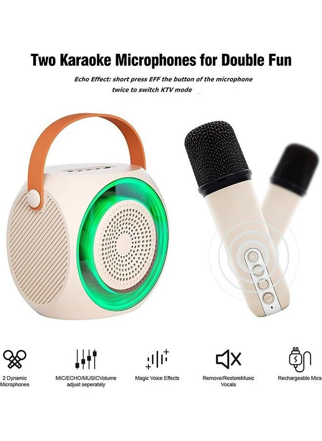 DMG TECH - Mini Karaoke Machine Wireless Bluetooth Karaoke Microphone Portable Bluetooth Speaker with 2 Wireless Microphone with LED Lights, Gifts for Kids and Adults - Image 1
