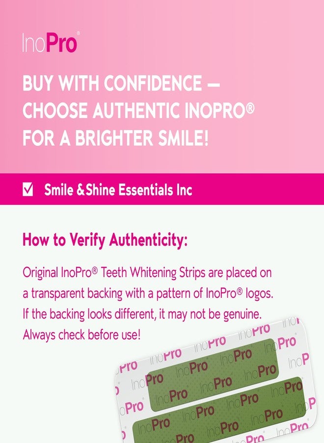 InoPro مجموعة شرائط تبييض الأسنان InoPro 21 علاج - مبيض أسنان، خالي من البيروكسيد، آمن على المينا شرائط بيضاء خضراء، إزالة البقع العميقة - تبييض الأسنان الفوري بدون ضرر (42 شريط)  - Image 2