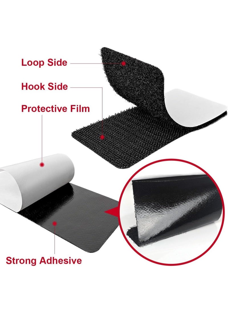VIUAUAX hook and loop Tape Strips with Adhesive, 5x10 cm Heavy Duty Nylon Velcro for Sewing, Crafting, DIY, Interlocking Tape, 15 Pcs.Nylon Velcro, Self-adhesive with hair surface magic buckle  - Image 3