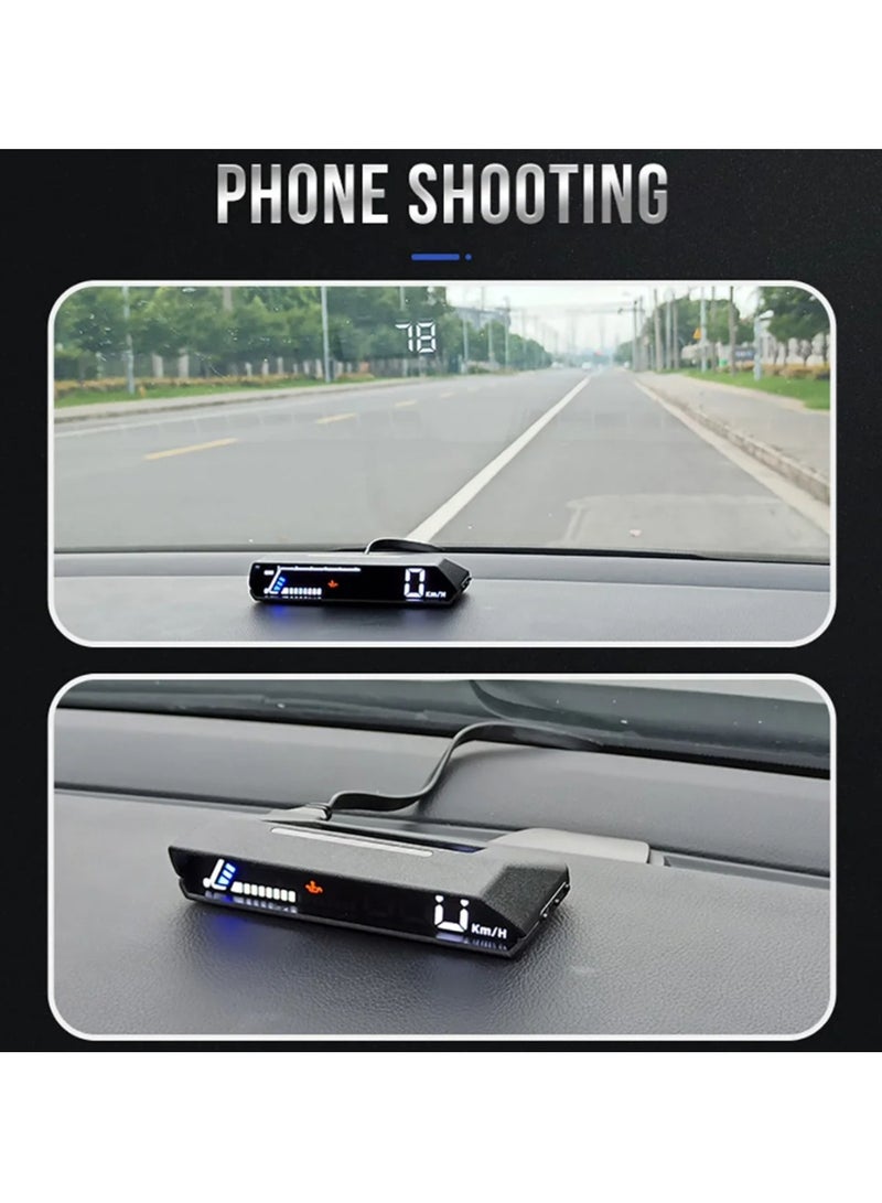 ارواق سيارة obd أداة متعددة الوظائف شاشة عرض مزدوجة ذكي مراقبة درجة حرارة الزيت obd2 hud - Image 1