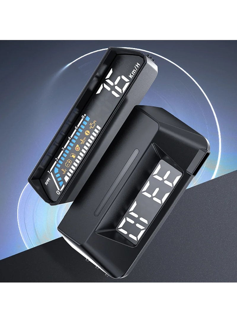 ارواق سيارة obd أداة متعددة الوظائف شاشة عرض مزدوجة ذكي مراقبة درجة حرارة الزيت obd2 hud - Image 3