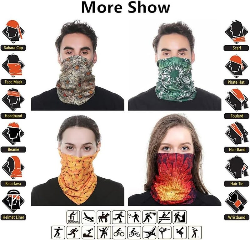 MIKONIKO Headband Neck Gaiter Head Wrap Headwear Face Mask Magic Scarf Bandana for Men and Women_9 Pieces - Image 3