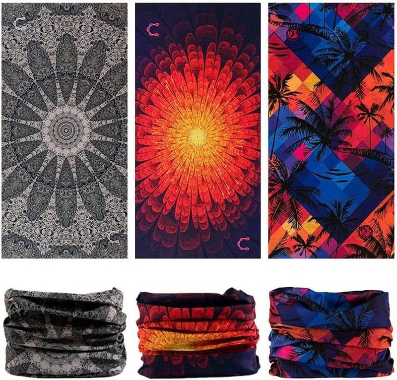 MIKONIKO Headband Neck Gaiter Head Wrap Headwear Face Mask Magic Scarf Bandana for Men and Women_9 Pieces - Image 4