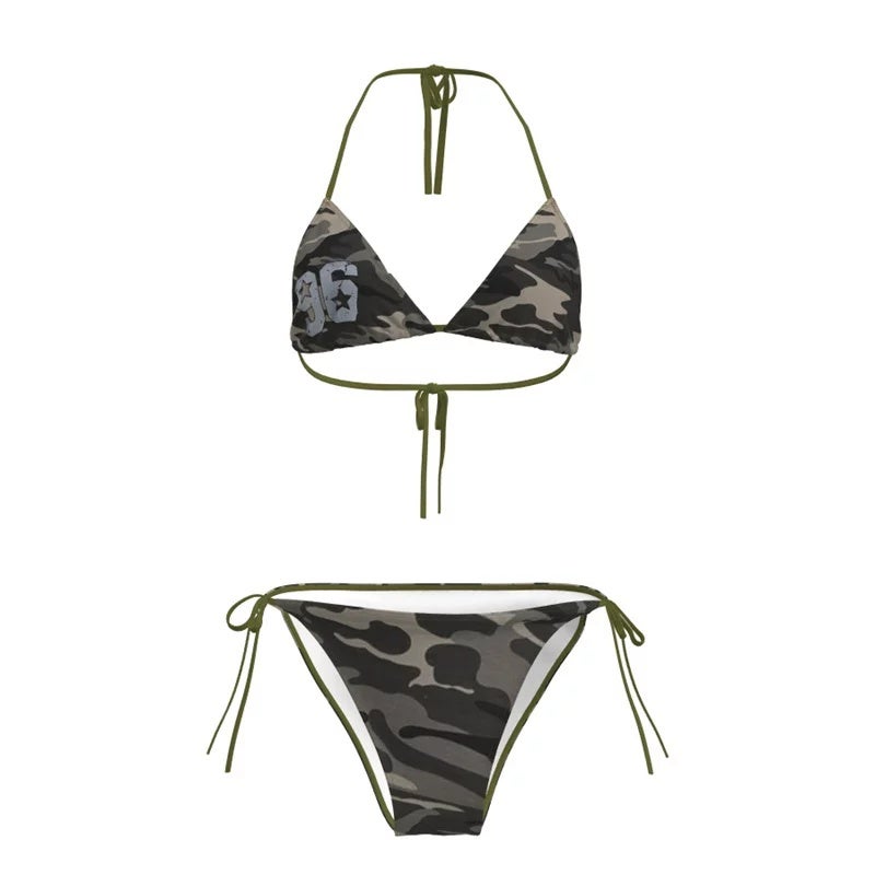 2025 new sexy bikini swimsuit small chest gathering large split swimsuit swimsuit underwear set three-piece set - Image 3