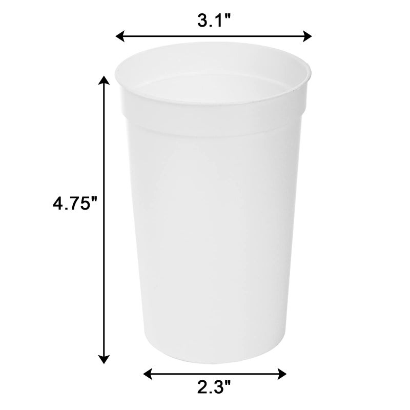 Fasmov 30 Pack 16 oz. Plastic Cups Plastic Tumblers Blank Reusable Drink Tumblers for Parties  Events  Marketing  Weddings  White - Image 2