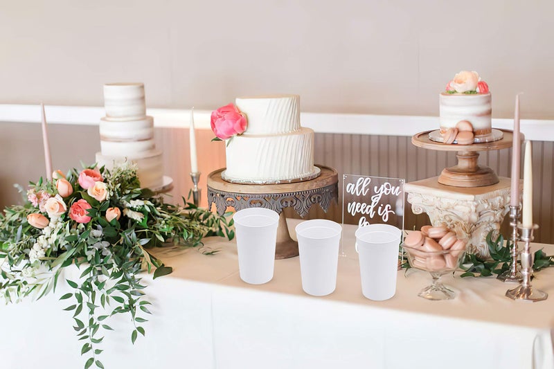 Fasmov 30 Pack 16 oz. Plastic Cups Plastic Tumblers Blank Reusable Drink Tumblers for Parties  Events  Marketing  Weddings  White - Image 4