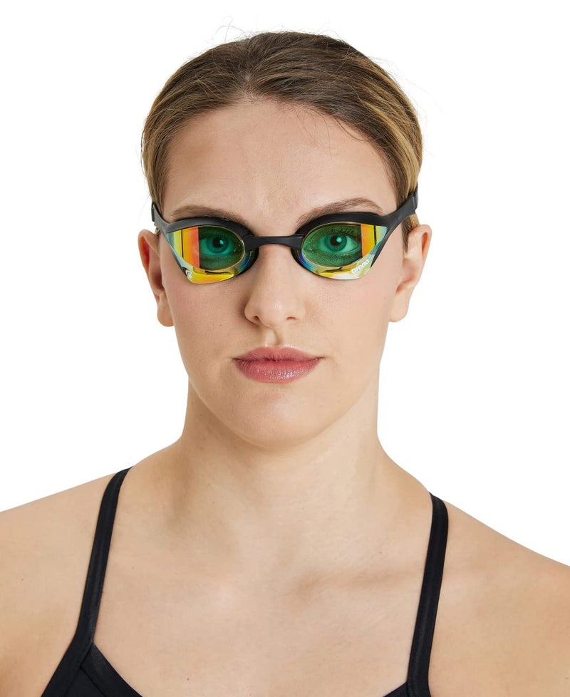 ARENA Unisex Cobra Ultra Swipe Racing Swim Goggles for Adult Men Women Anti-Fog Technology Polycarbonate Hard Mirrored Lens Professional Athlete Gear, Yellow Copper/Black - Image 4