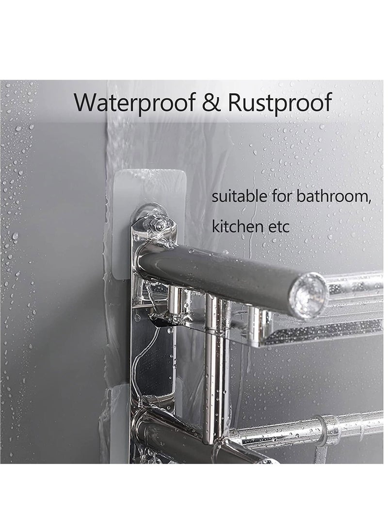 Adhesive Hooks Heavy Duty, Wall for Hanging, Hangers without Nails, 2 in 1 Screw Free Sticker Mount Shelf, Waterproof Rustproof 30 PCS - Image 5