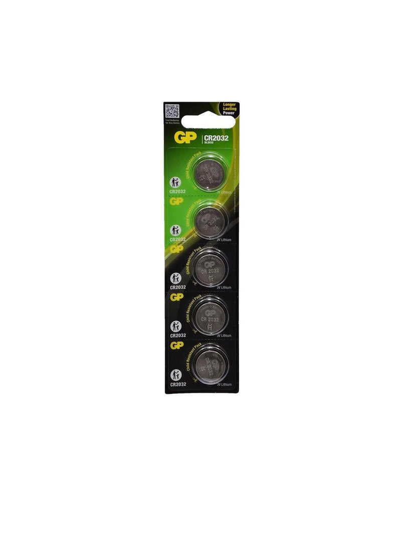 GP Batteries CR2032 Lithium Battery Pack of 5 - Image 1