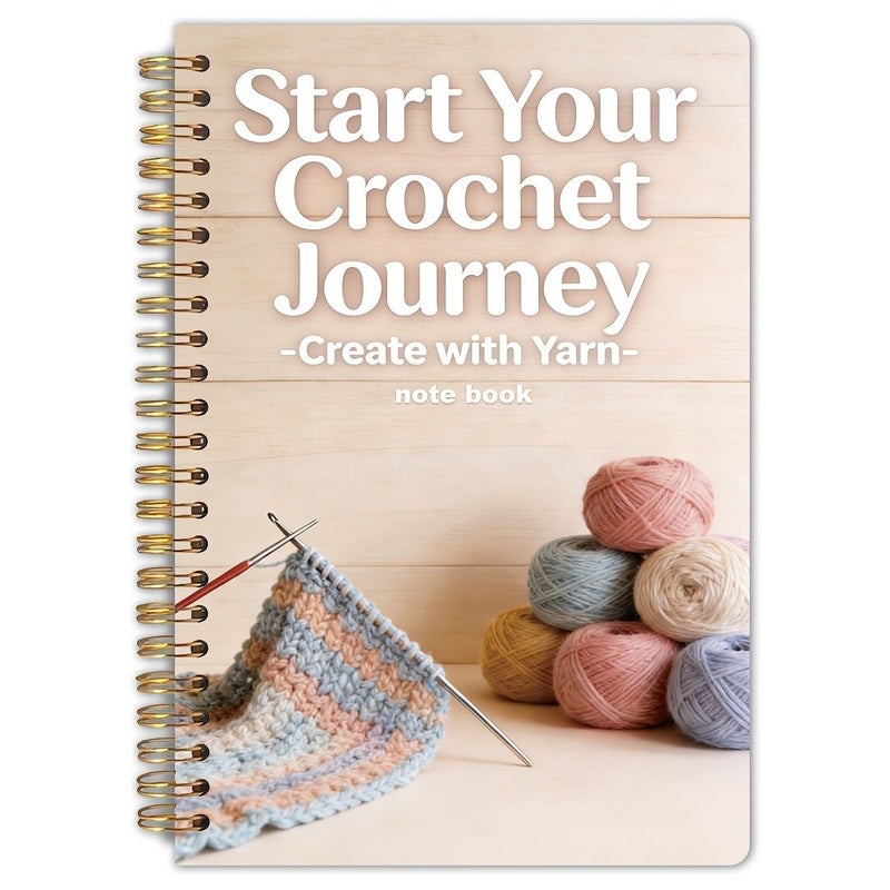 Colorful Crochet Learning Journal Spiral Notebook 5.5x8.3 Inches Lined Daily Reflection Diary - Image 1