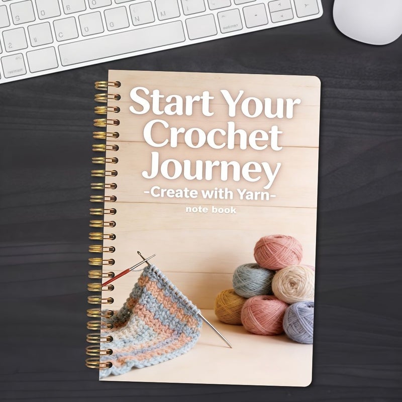 Colorful Crochet Learning Journal Spiral Notebook 5.5x8.3 Inches Lined Daily Reflection Diary - Image 5