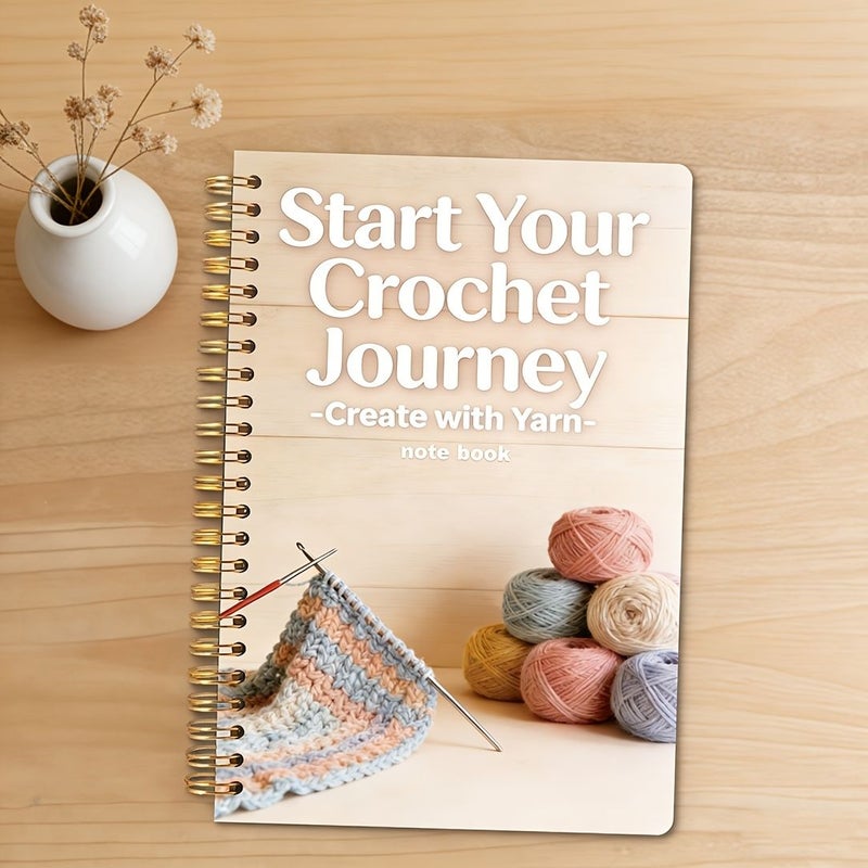 Colorful Crochet Learning Journal Spiral Notebook 5.5x8.3 Inches Lined Daily Reflection Diary - Image 4