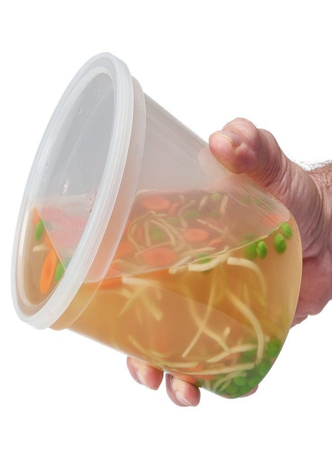 YW 32oz plastic soup/Food container with lids (50 Pack) - Image 2