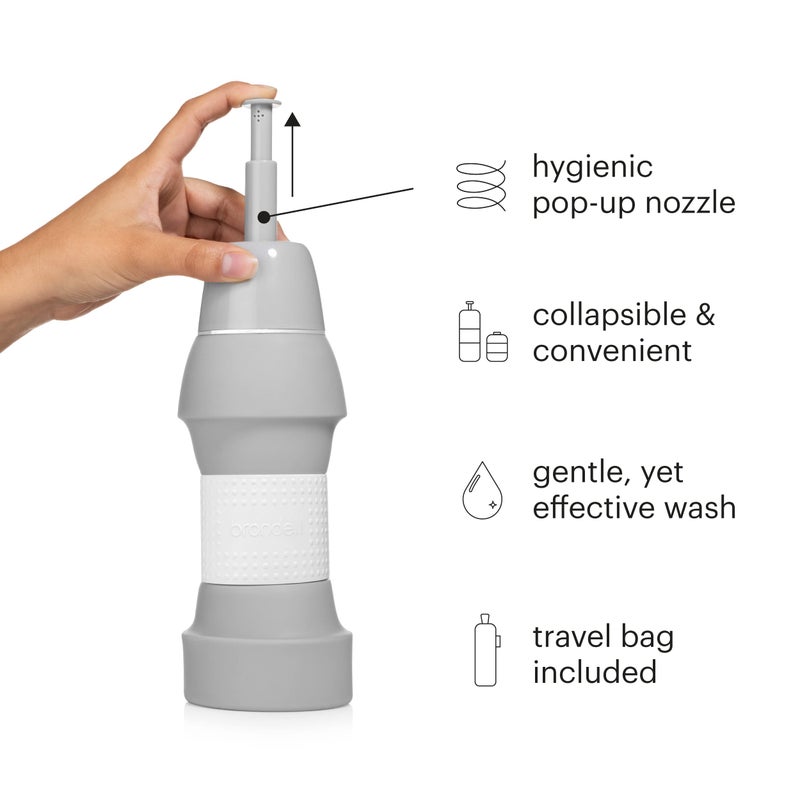 Brondell Bidet GoSpa Collapsible Travel Bidet, Compact and Discreet, with Travel Bag, 500ml, in Gray - Image 3
