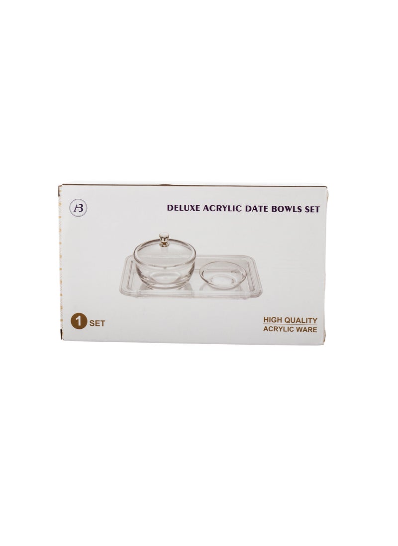 Dania Dates set with pits plate and clear acrylic serving plate  - Image 4