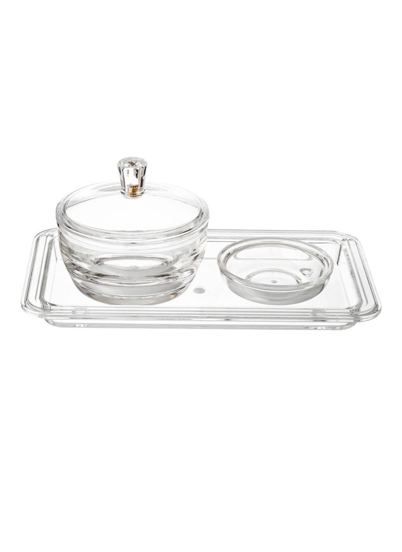 Dania Dates set with pits plate and clear acrylic serving plate  - Image 1