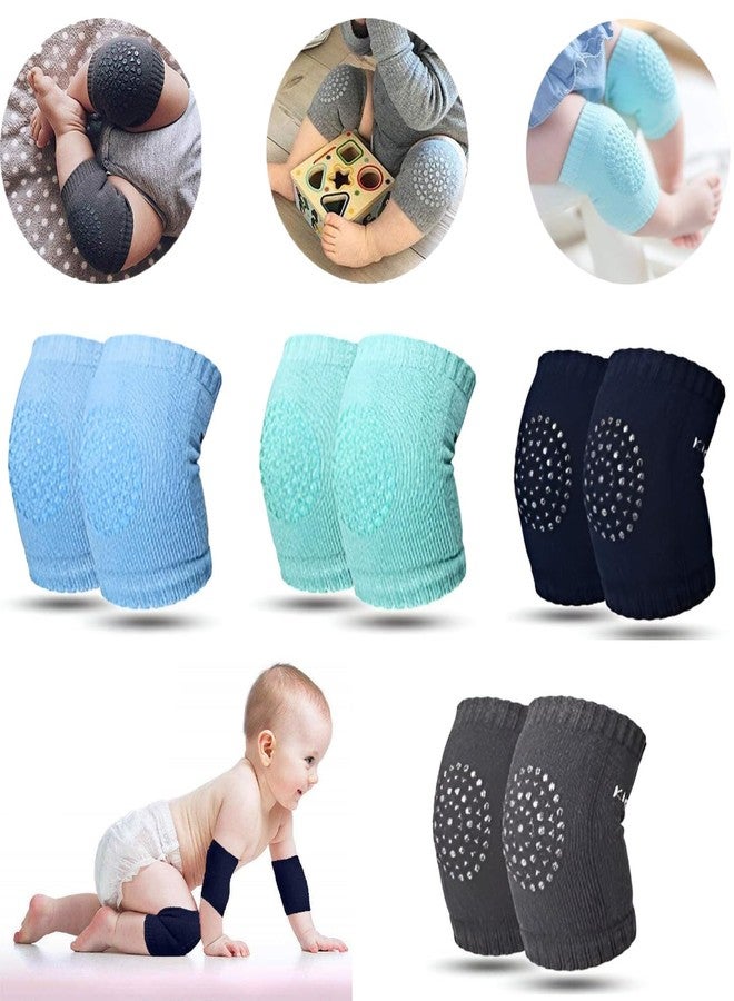 INEVER Baby Knee and Elbow Pads Protectors Toddler Leg for Crawling,Anti-Slip Padded Stretchable Elastic Cotton Soft Breathable Comfortable Knee Cap Elbow Safety Protector,Multicolor (Pack of 4) - Image 1
