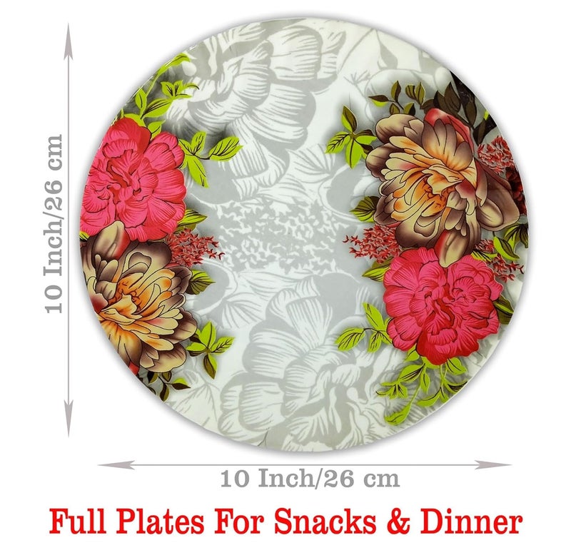 BHOJANWARE Upgrade Your Dinner Experience with Our Set of 4 Melamine Round Plates Perfect for Kitchen and Dining Size10 Inch 26 CM - Image 3
