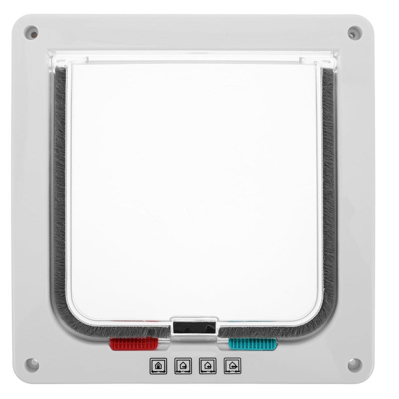 Lockable Small White Cat Door Weatherproof Pet Door 20x19x2cm for Wall and Window - Image 2